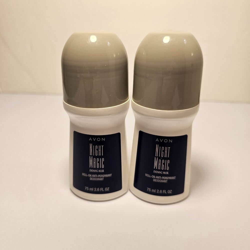 2 Avon Night Magic Roll-on Anti-perspirant Deodorant Bonus Size 2.6 oz; Lot of 2